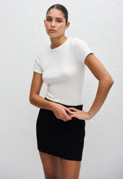 Crepe Mini Skirt - Black - Matteau